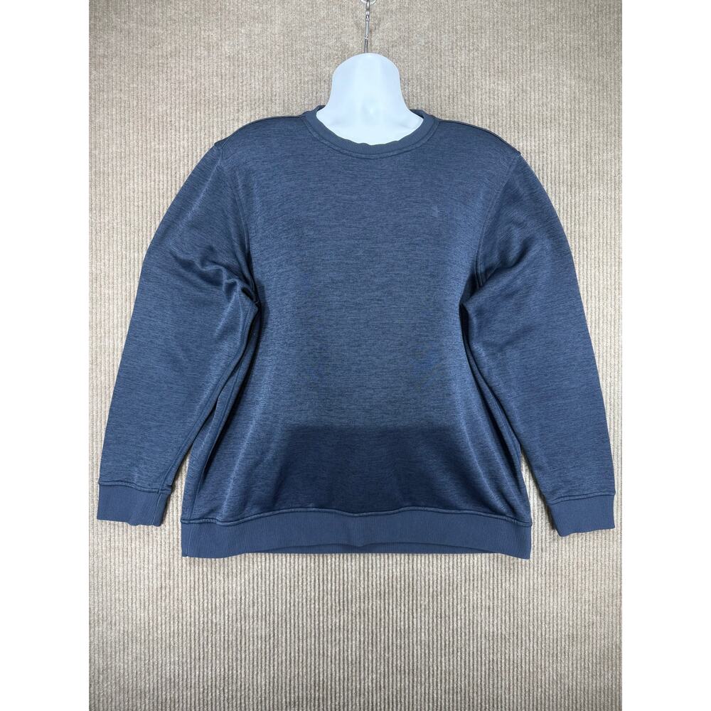 Under Armour Mens Crewneck Sweatshirt 2XL Blue Waffle Knit Pullover Athletic